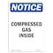 Signmission Safety Sign, OSHA Notice, 18" Height, Compressed Gas Inside Sign, Portrait OS-NS-D-1218-V-10751 - alternate 1